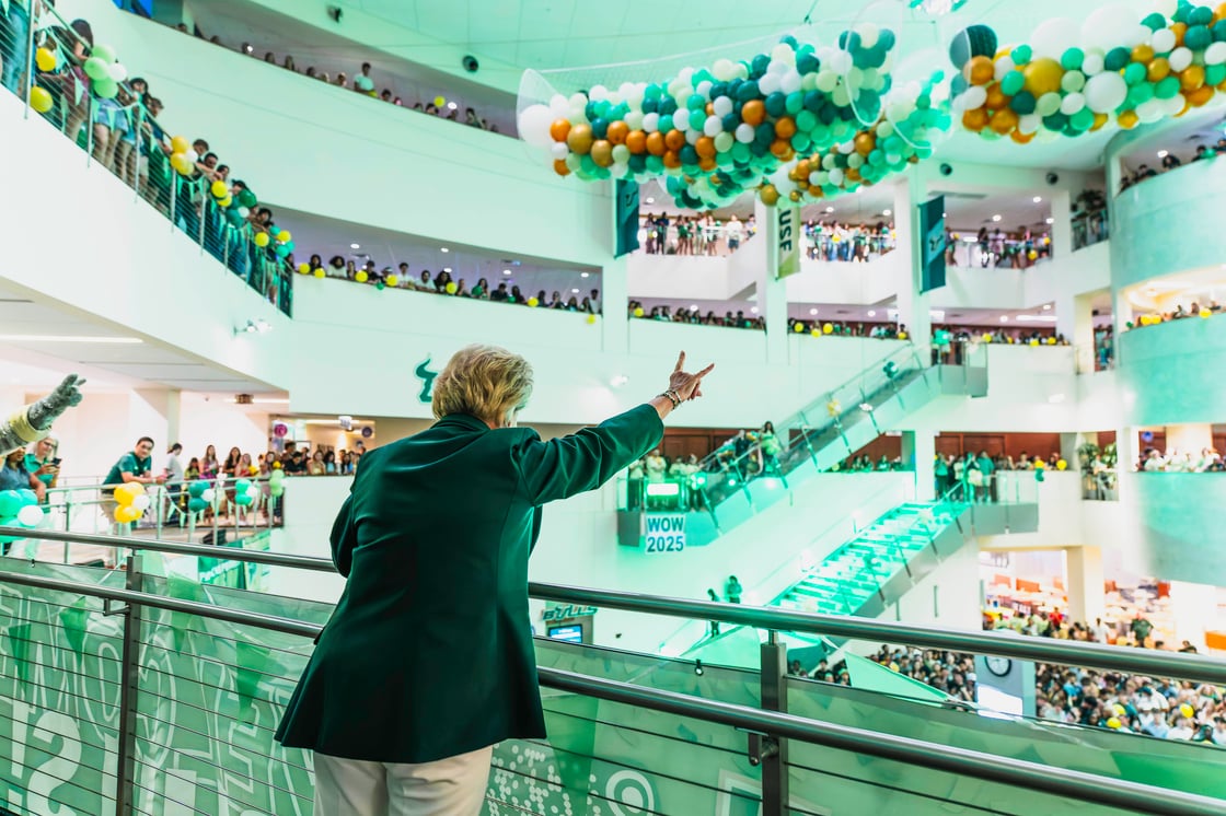 President Law at Week of Welcome Balloon Drop