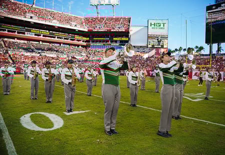 Herd of Thunder marching band at Raymond James Stadium