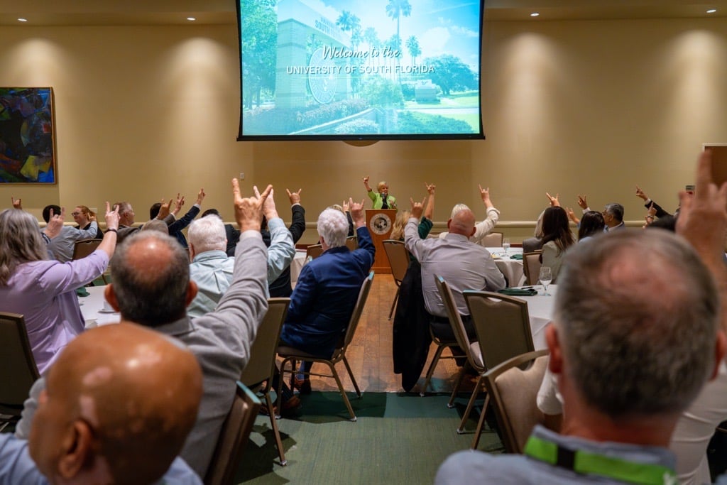 President Law speaks at new faculty orientation
