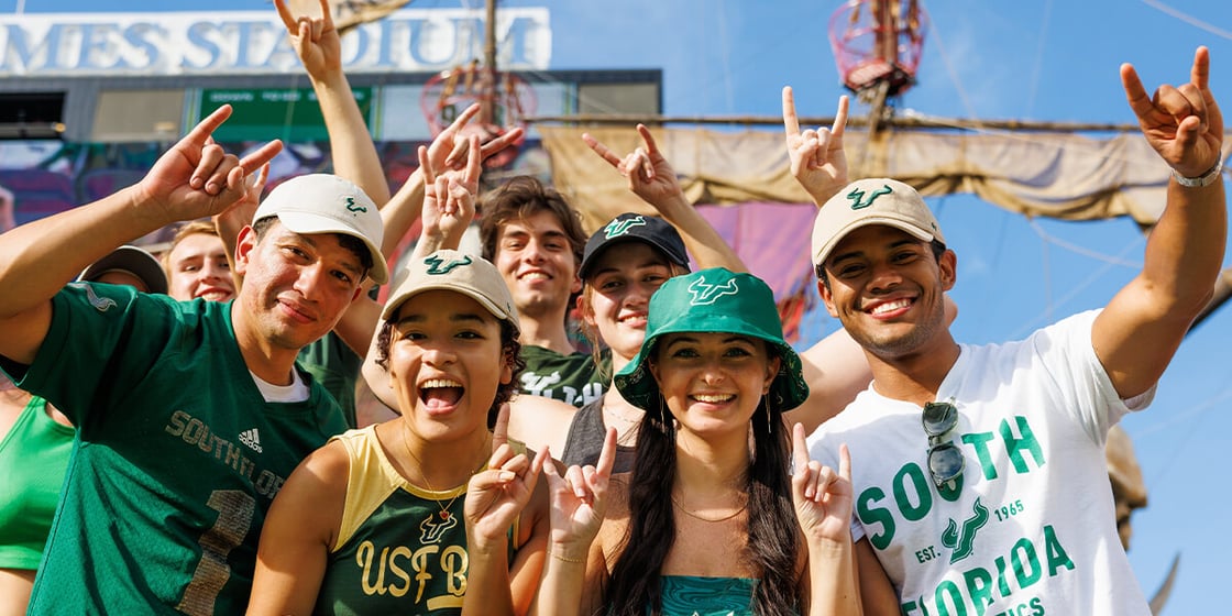 USF students at a home football game.