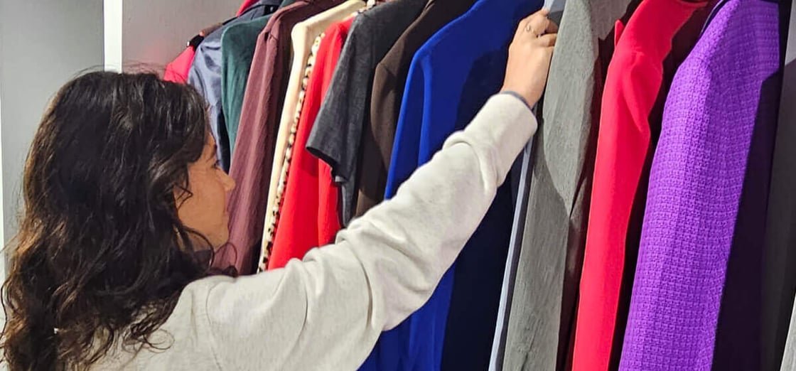 Student finds professional clothing in Suit-A-Bull at USF's Tampa campus.