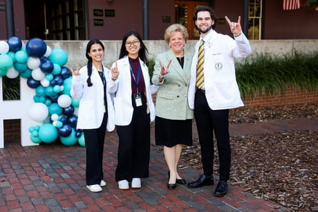 President Law with USF medical students