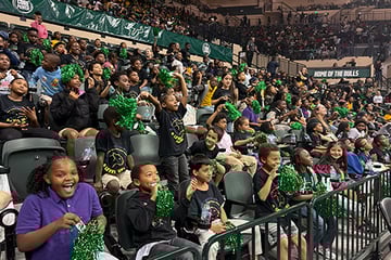 Young fans at USF women's basketball game