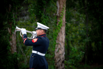 Marine plays taps at 9/11 remembrance ceremony